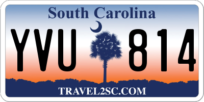 SC license plate YVU814