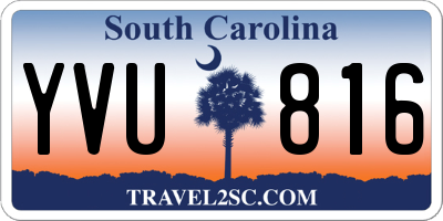 SC license plate YVU816