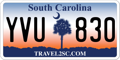 SC license plate YVU830