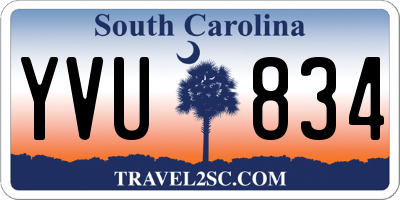 SC license plate YVU834