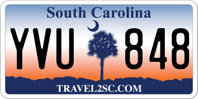 SC license plate YVU848
