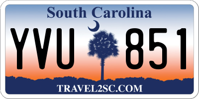 SC license plate YVU851