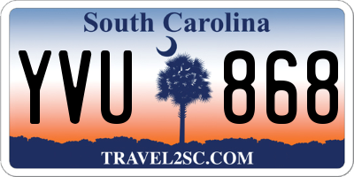 SC license plate YVU868