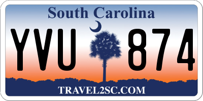 SC license plate YVU874