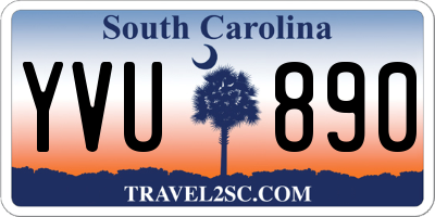 SC license plate YVU890