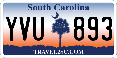SC license plate YVU893