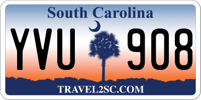 SC license plate YVU908