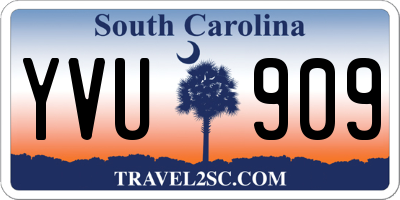 SC license plate YVU909