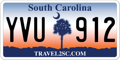 SC license plate YVU912