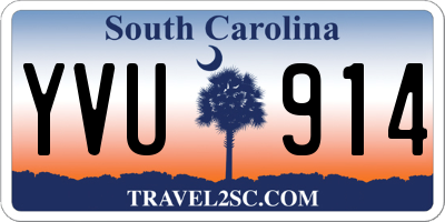 SC license plate YVU914