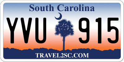 SC license plate YVU915