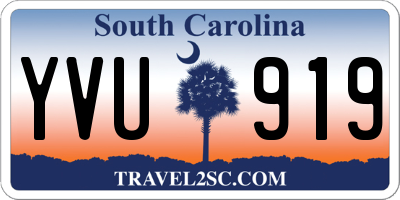 SC license plate YVU919