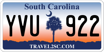 SC license plate YVU922