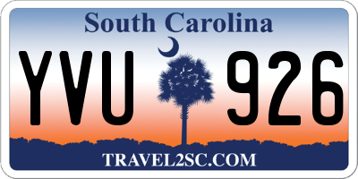 SC license plate YVU926