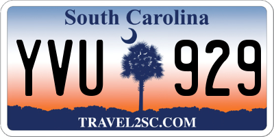 SC license plate YVU929