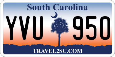 SC license plate YVU950