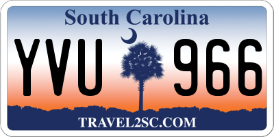 SC license plate YVU966
