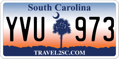 SC license plate YVU973