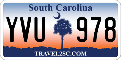 SC license plate YVU978