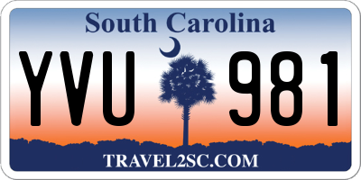 SC license plate YVU981