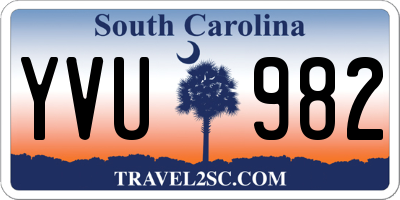 SC license plate YVU982
