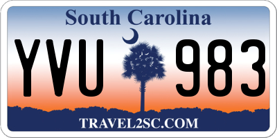 SC license plate YVU983