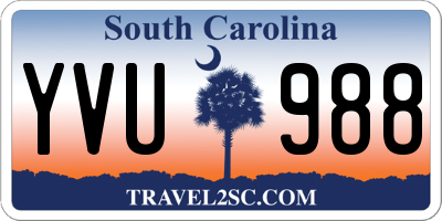 SC license plate YVU988
