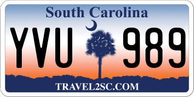 SC license plate YVU989