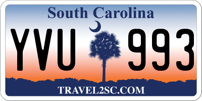 SC license plate YVU993