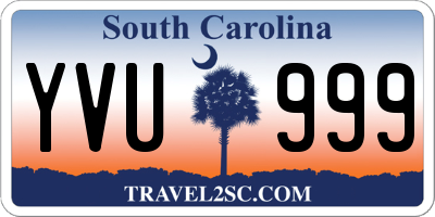 SC license plate YVU999