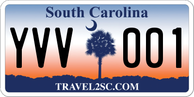 SC license plate YVV001