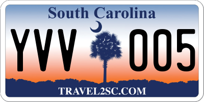 SC license plate YVV005
