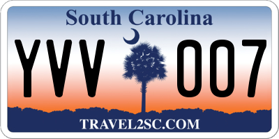 SC license plate YVV007