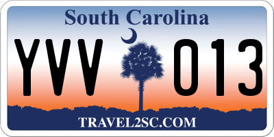 SC license plate YVV013