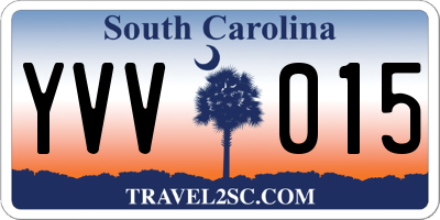 SC license plate YVV015