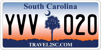 SC license plate YVV020