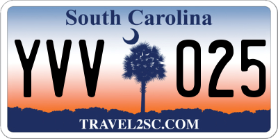 SC license plate YVV025