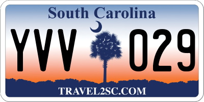SC license plate YVV029