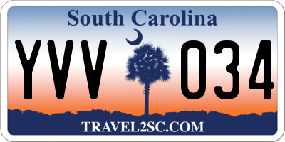 SC license plate YVV034