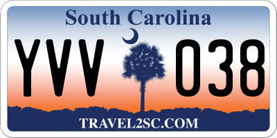 SC license plate YVV038