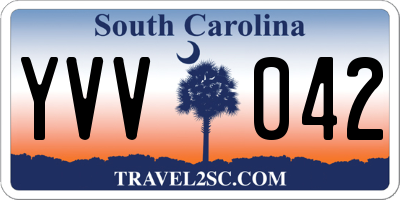 SC license plate YVV042