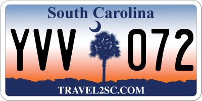 SC license plate YVV072