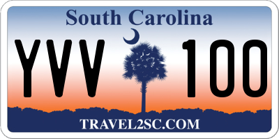 SC license plate YVV100