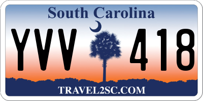 SC license plate YVV418