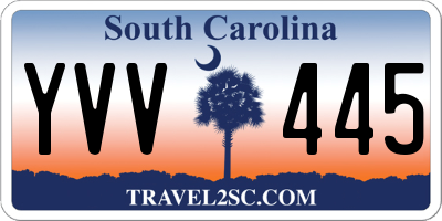 SC license plate YVV445