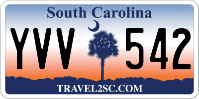 SC license plate YVV542