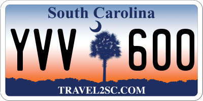 SC license plate YVV600