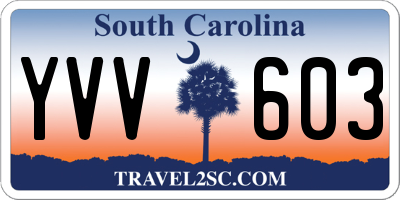 SC license plate YVV603