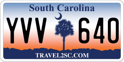 SC license plate YVV640