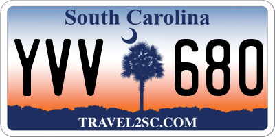 SC license plate YVV680